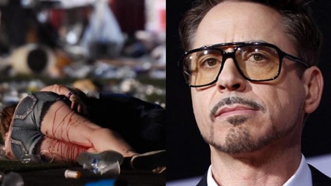 The Las Vegas shooting was a "Satanic blood sacrifice to please occult interests", according to Robert Downey Jr.