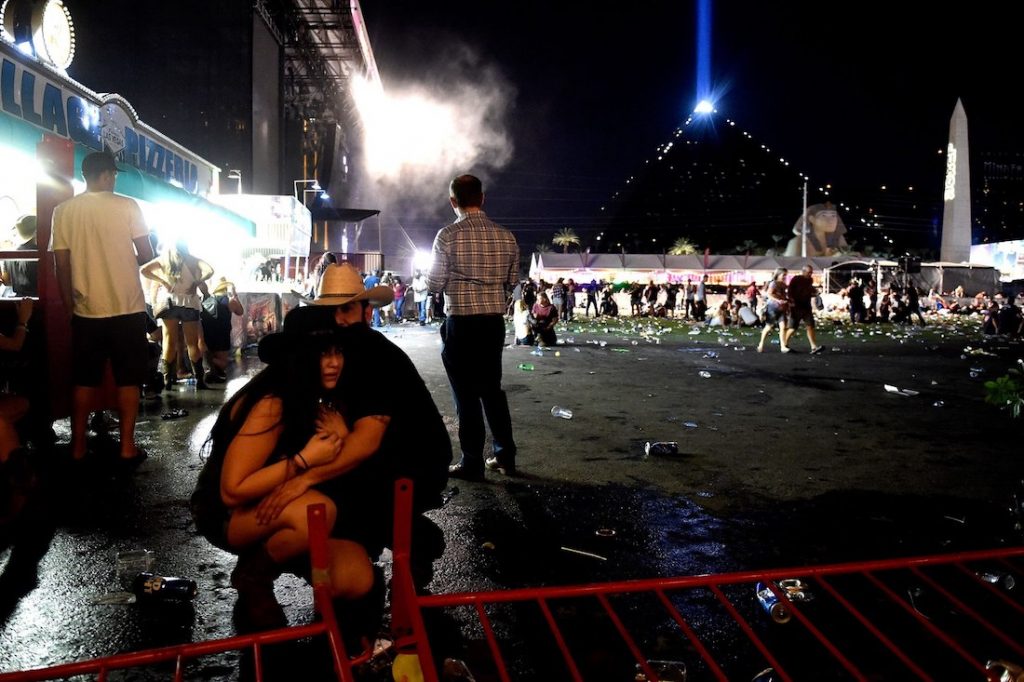 Video shows automatic weapon being fired from street level during Vegas attack