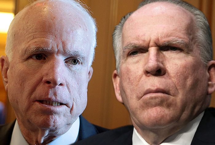 White House name CIA's John Brennan and Senator John McCain as anti-Trump intel leakers