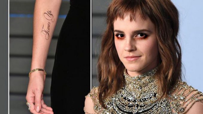 Emma Watson flaunts time's up tattoo with huge spelling mistake