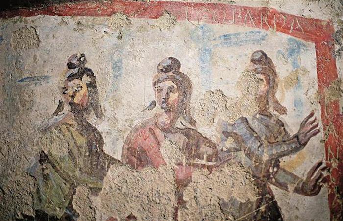 Newly restored Italian frescoes unveiled by the Vatican have revealed that the early Christian Church had female priests.