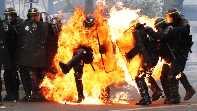 French police resort to using tear gas against Antifa terrorists in Paris