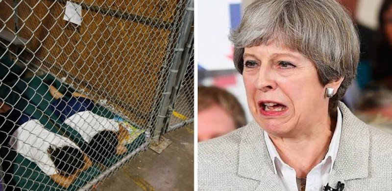 Theresa May described the policy of separating immigrant children from their families as “deeply disturbing” and “wrong”, even though her family is reaping huge profits from it.