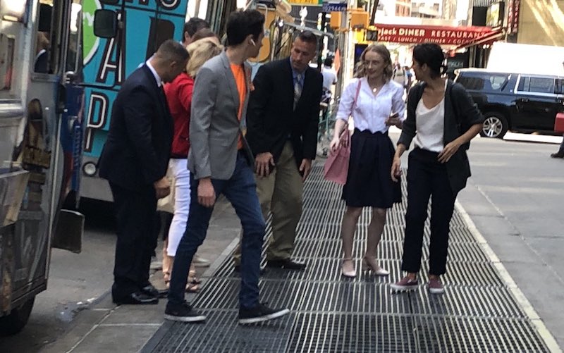 David Hogg filmed walking around NYC with armed bodyguards