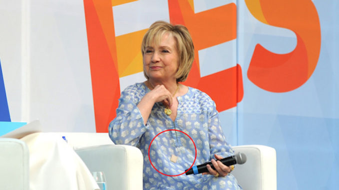 Hillary Clinton spotted wearing life alert panic button in public