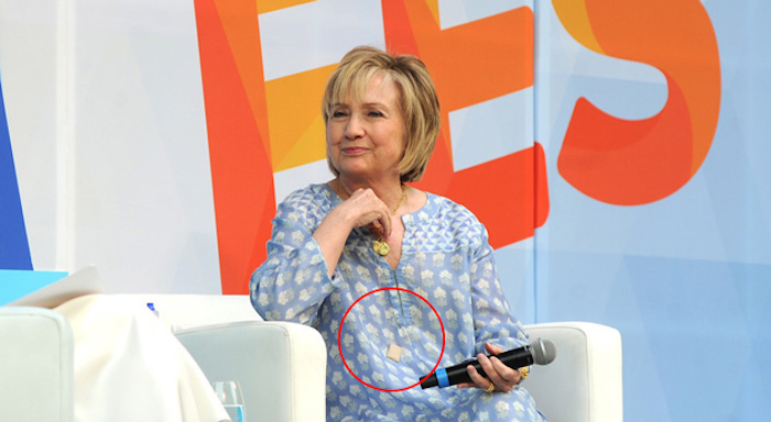 Hillary Clinton spotted wearing life alert panic button in public