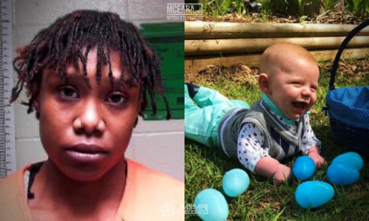 A 25-year-old woman has been arrested and charged with first degree murder after a six-month old baby boy was kidnapped from his mother's arms, set on fire and dumped near train tracks in Louisiana last week.