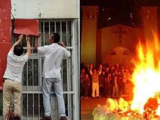 China’s communist government has begun destroying crosses, burning Bibles, shutting churches and ordering Christians to sign papers denouncing Jesus Christ, according to pastors and a group that monitors religion in China.