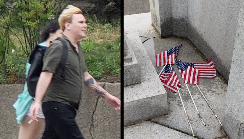 Democrat activists caught urinating on US flags in Vets cemetery