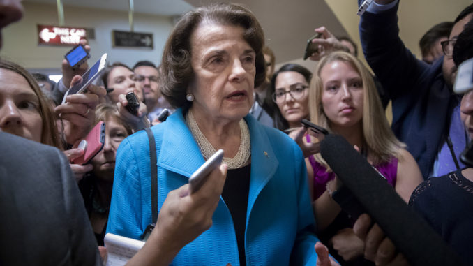 California Senator Dianne Feinstein was ambushed by a reporter yesterday and caught on a hot mic telling the truth about Kavanaugh's accuser.