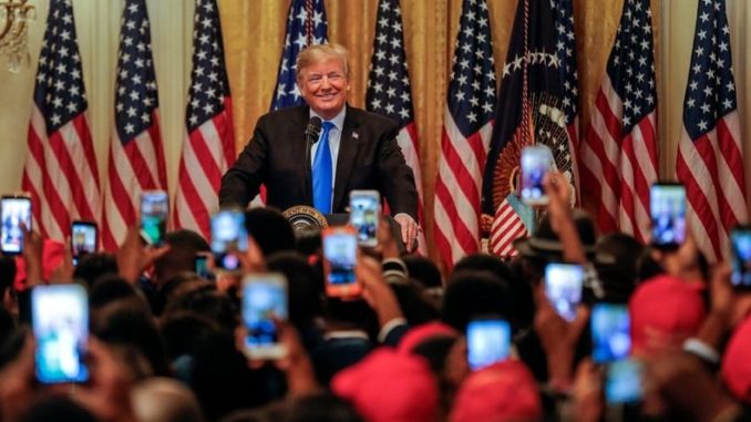 President Trump incited howls of outrage from liberals and mainstream reporters when he grinned and repeated "Lock him up!" after an audience member shouted the name of globalist billionaire George Soros.