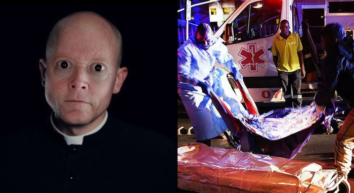 A priest accused of raping a 9-year-old girl died in hospital after bleeding from a wound caused by the girl's father who tracked down the preacher, beat him, and severed his penis from his body.