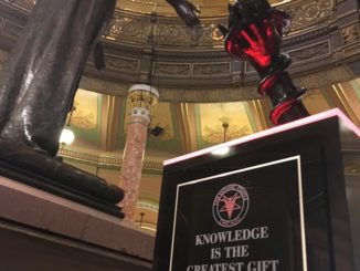 Satanic statue erected in Illinois statehouse