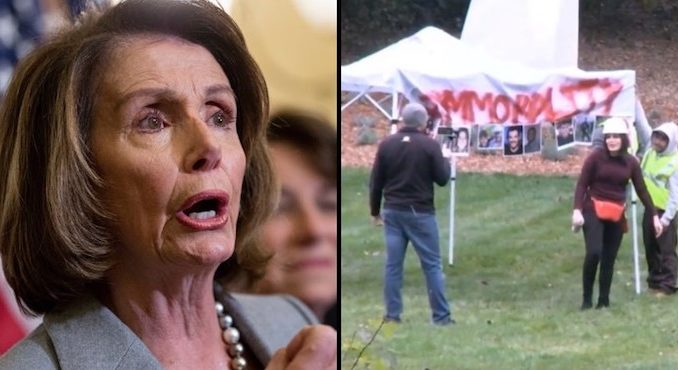 Illegal alien caravan turns up Nancy Pelosi's home in California
