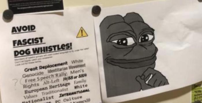 California college calls police over cartoon frog picture