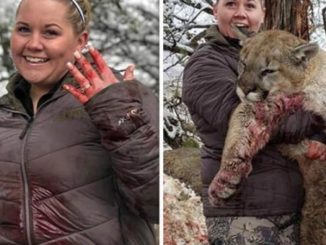 Colorado hunter poses with mountain lion she slayed