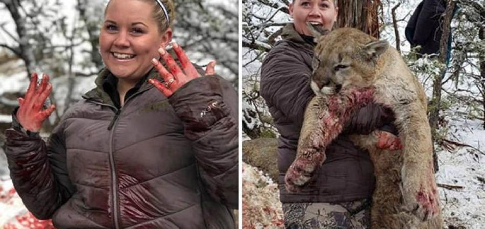 Colorado hunter poses with mountain lion she slayed