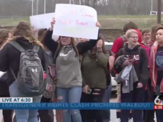 Teen girls stage walkout over school policy to allow boys who claim to be 'girls' to use their bathroom