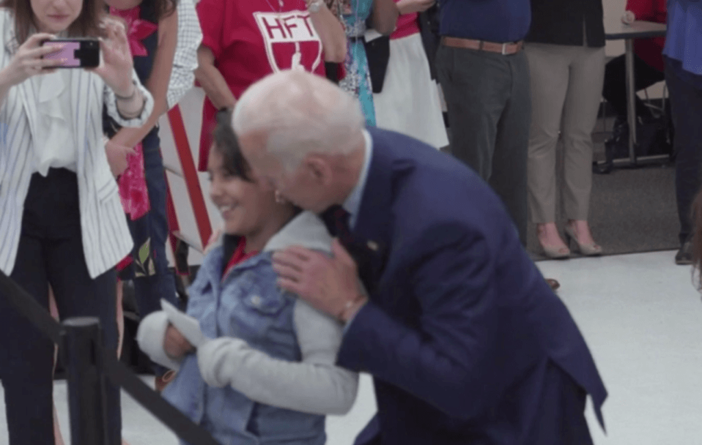 Despite promising to stop touching young girls inappropriately, former Vice President Joe Biden was yet again caught cozying up to a 10-year-old, whispering comments in her ear, and even asking for her address.