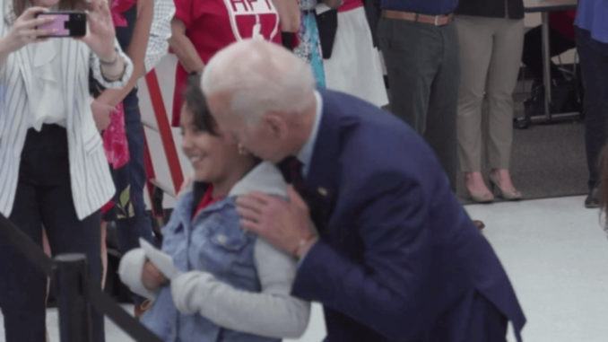 Despite promising to stop touching young girls inappropriately, former Vice President Joe Biden was yet again caught cozying up to a 10-year-old, whispering comments in her ear, and even asking for her address.