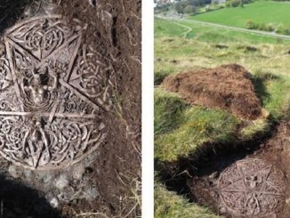 Satanic plaque with pentagram unearthed at the Queen's Hollyrood park
