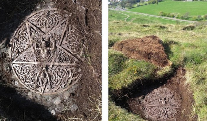 Satanic plaque with pentagram unearthed at the Queen's Hollyrood park