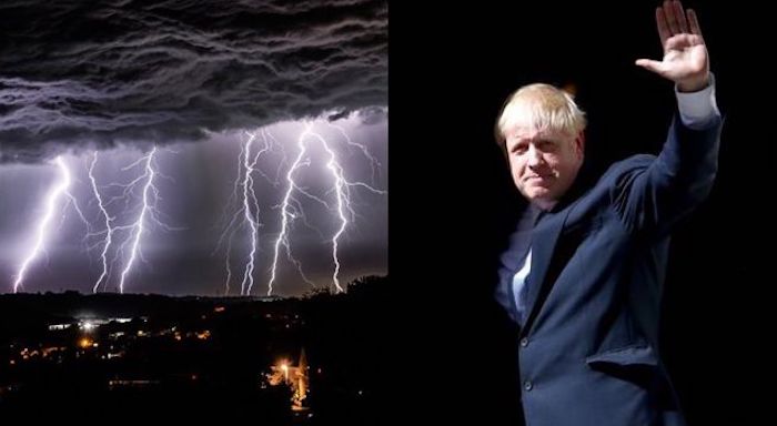 Lightning lit up the skies above much of the UK in the early hours with BBC reporting there were 48,000 lightning strikes