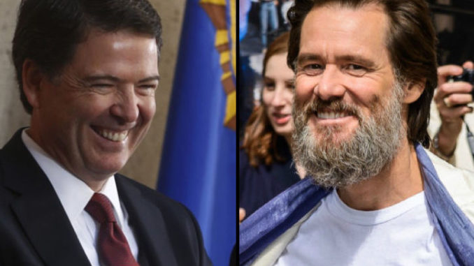 Actor Jim Carrey says critics of James Comey will choke on the devil's dong