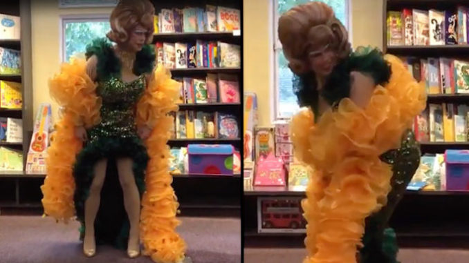 A male drag performer in the UK was caught on camera teaching young children how to perform the "twerk" dance.