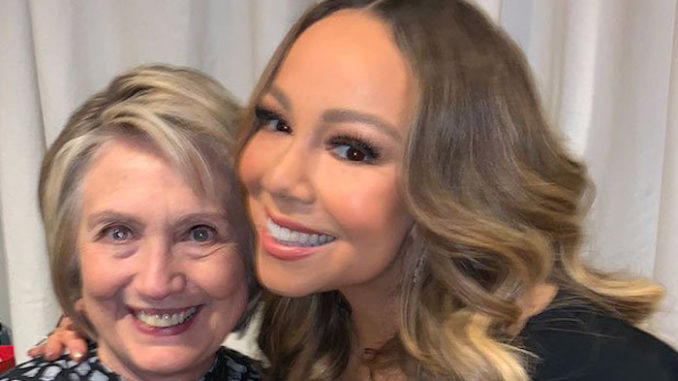 Pop star Mariah Carey posted a tweet Monday to celebrate meeting Hillary Clinton, whom she referred to as “President Clinton.”