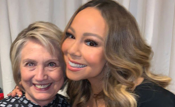 Pop star Mariah Carey posted a tweet Monday to celebrate meeting Hillary Clinton, whom she referred to as “President Clinton.”