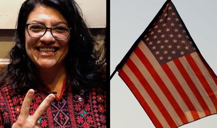 Rep. Rashida Tlaib vows to hang altered U.S. flag outside of her congressional office