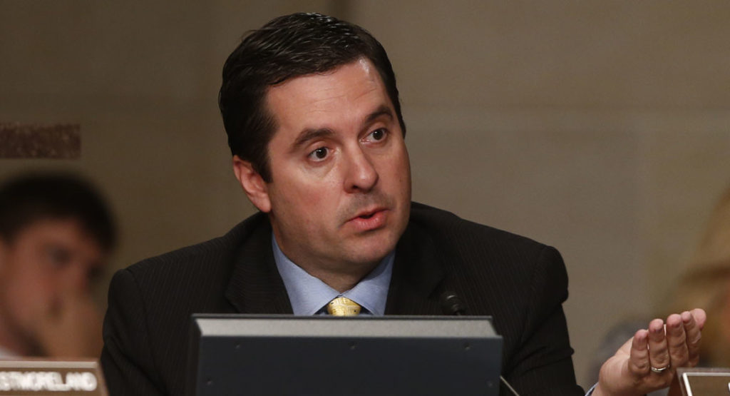 Rep. Devin Nunes (R-CA) ripped Democrats during a House Intelligence Committee hearing Thursday, claiming desperate Democrats have been seeking out compromising photos of President Donald Trump.