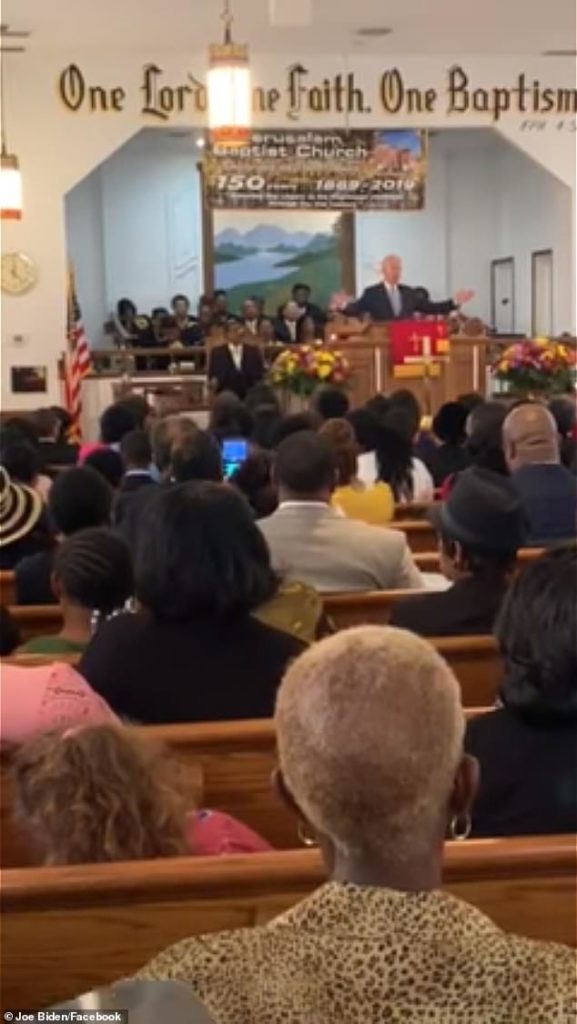 Biden had an appearance at 11 am on Sunday at Jerusalem Baptist Church in Hartsville. He had attended a Catholic Church prior to this 