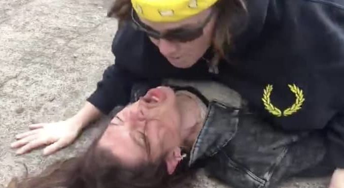 Female MMA fighter takes down violent leftist professor at Veterans Day honors