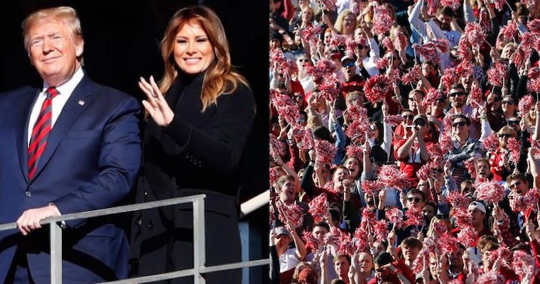 President Trump sparks massive cheers from crowd at LSU-Alabama game