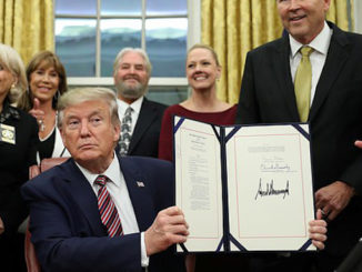 President Donald Trump signed a landmark bill Monday that criminalizes animal abuse and the creation and distribution of pictures and videos of animal torture.