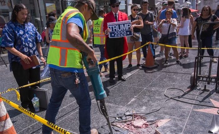 Donald Trump's Hollywood star defaced again in broad daylight