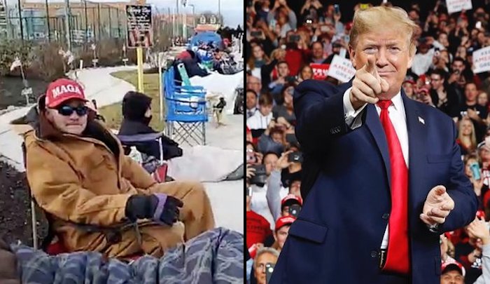 Hundreds of Trump supporters line up at least 24 hours in advance to see POTUS in New Jersey