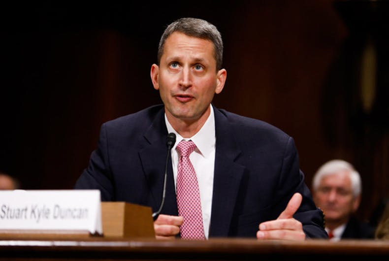 Judge Stuart Kyle Duncan, a President Trump appointee, stated this week that courts are under no legal obligation to refer to transgender individuals by their chosen pronouns.