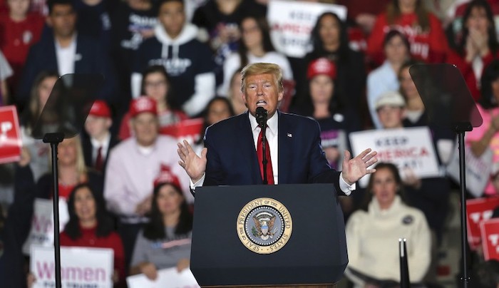 President Donald Trump slammed Democrats promoting Rep. Alexandria Ocasio-Cortez's Green New Deal, during a sold out campaign rally in Des Moines, Iowa on Thursday.