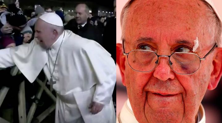 Video emerges of Pope Francis slapping another helpless woman
