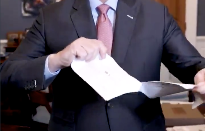 House Minority Leader Kevin McCarthy (R-CA) trolled House Speaker Nancy Pelosi after the Senate voted to acquit President Trump in the Democrats' failed impeachment trial.