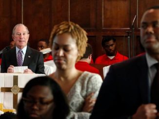 Attendees turn their backs on Michael Bloomberg during visit to black church in Alabama