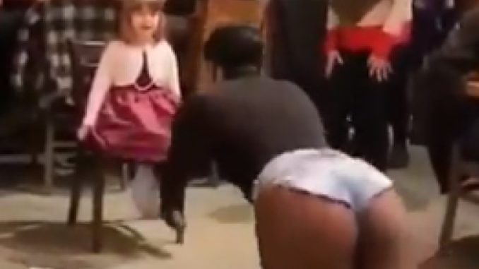 A video posted to Tik Tok shows a drag queen dancing seductively in front of a very young girl as adults in the room clap and cheer.