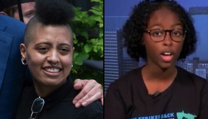 New York City Mayor Bill de Blasio’s daughter was arrested at a Manhattan protest hotspot on Saturday night,