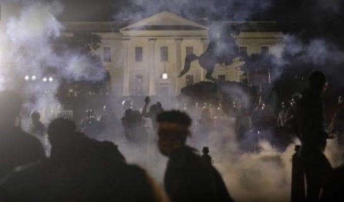 President Trump taken to underground bunker as domestic terrorists advance towards the White House