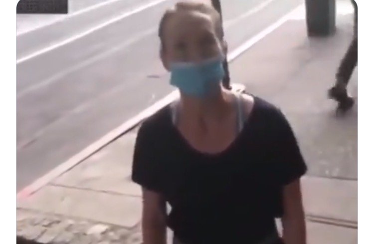 Black Lives Matter goon forces woman to fall to her knees and apologise for being white