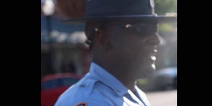 A Georgia state trooper on duty at a Black Lives Matter protest in Georgia has become a star on social media, thanks to an answer he gave a protestor who demanded he "take a knee" as a sign of respect for the BLM movement.