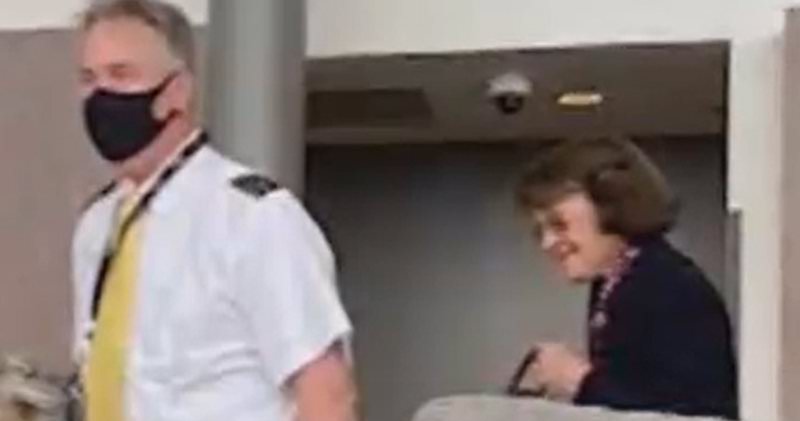 Dianne Feinstein caught not wearing a mask at airport